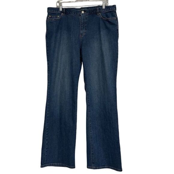 Lauren Jeans Co. Jeans Women's Size 16 Dark Wash Straight Leg High Rise - Picture 1 of 12